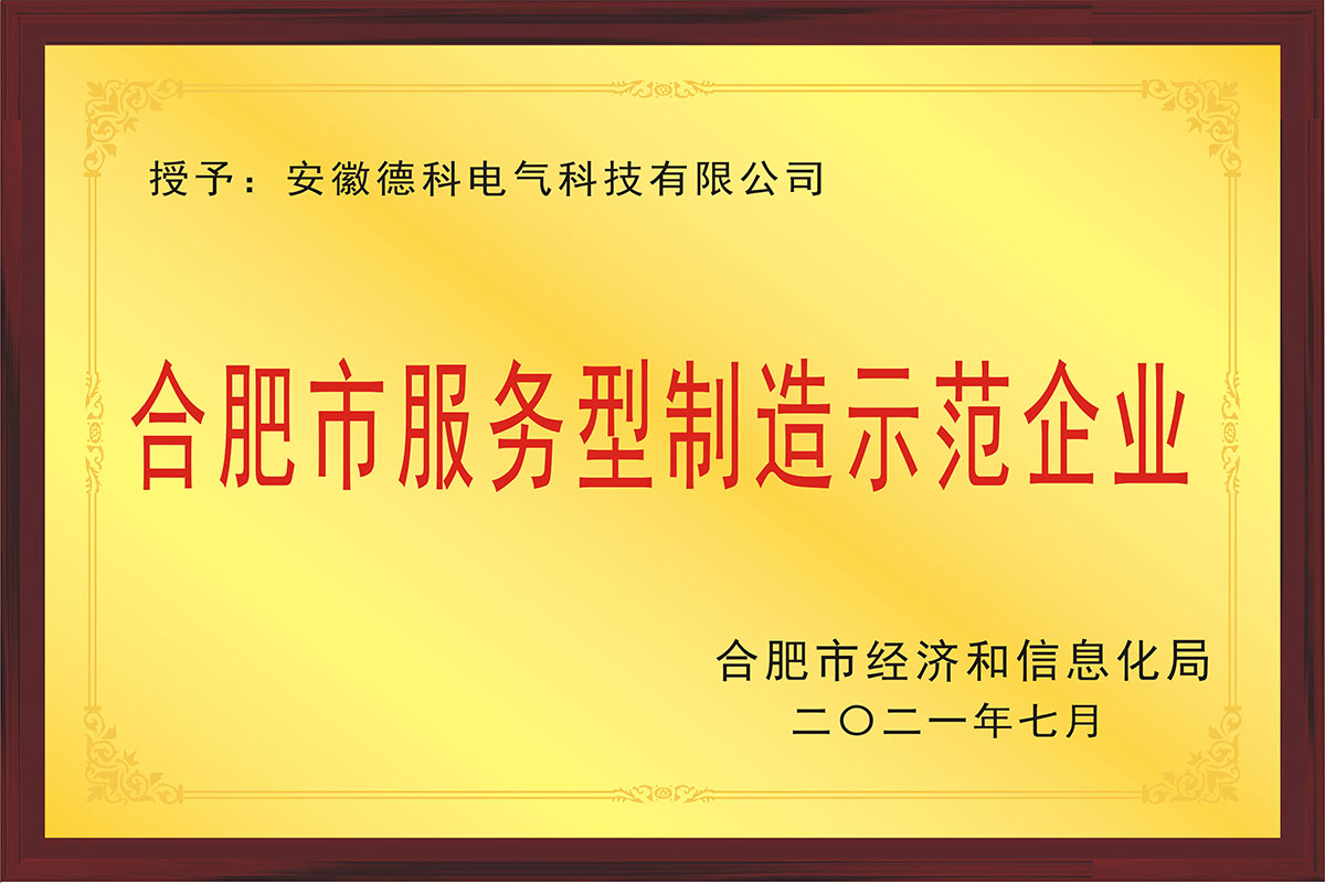 合肥市服務(wù)型制造示范企業(yè)
